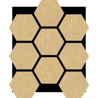 Wall Panels Uk White Oak Hexagonal Acoustic Wall Panels ( 2 Pack ) from B&Q