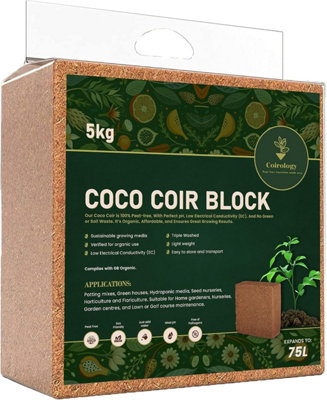 B&Q -  Organic Coco Coir Compost Block 5Kg