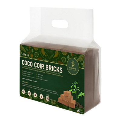 Coirology Coco Coir Brick 650G X 6100% Natural Peat Free Compressed Coconut Fiber Growing Multi Purpose Substrate from B&Q