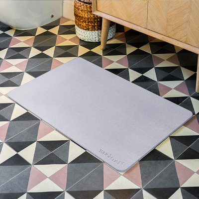 Wudumat PlusPastel GreyExtra Large Diatomite Stone MatXl Diatomaceous Earth Bath Mat80X50Cm from B&Q
