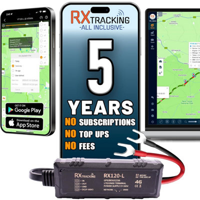 Rx Tracking 5 Year Dual 4 G & 2 G Wired Gps TrackerNo SubscriptionNo Monthly Fee12 / 24 V Easy InstallCar Van Motorbike from B&Q