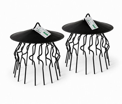 2 Pack Round Tower Chimney Cowl Bird Guard & Rain CapSteel Flue Pot CoverBlack from B&Q