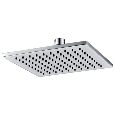 Buyaparcel Square 200mm Fixed Shower Head Chrome Single Mode Rub Clean + Swivel Ball Joint from B&Q