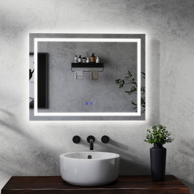 Maerts-E Illuminated Led Bathroom Wall Mirror With Demister 800X600mm Touch Switch Dimmable 3 Lights from B&Q