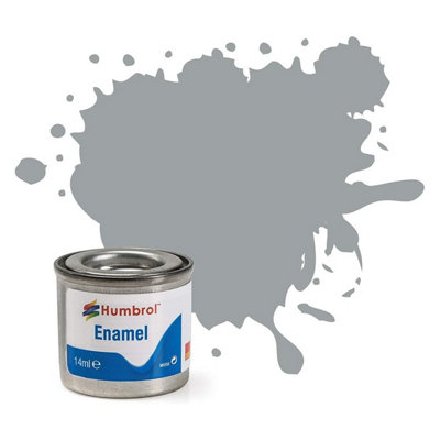 Humbrol No.129 Satin Us Gull Grey Enamel Paint 14MlModel Paint For PlasticMetalWood & CraftsHigh Shine Finish from B&Q