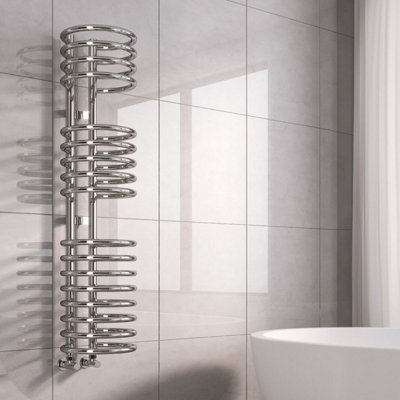 Reina Claro Circular Heated Designer Towel Rail1200 X 300mmChrome from B&Q