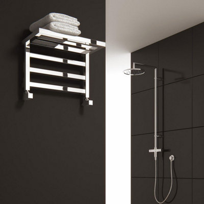 Reina Elvina Heated Towel Rail Central HeatingChrome from B&Q