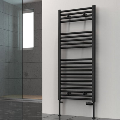 Reina Diva Flat Heated Designer Towel Rail 1200 X 500mmBlack from B&Q