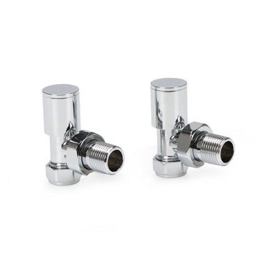 LavaTap Angled Chrome Radiator Valves 15mm Brass Manual Heating Pair from B&Q