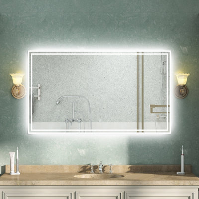 AVER-GROWTH Led Bathroom Mirror With Demister Pad Anti-Fog Dimmable Touch/wall Switch Portrait/landscape Wall Mounted 1000X600mm from B&Q