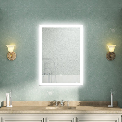 AVER-GROWTH Bathroom Mirror With Lights Demister Pad Anti-Fog Dimmable Touch/wall Switch Portrait/landscape Wall Mounted 500X700mm from B&Q