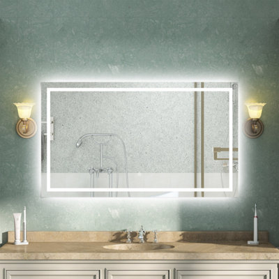 AVER-GROWTH Bathroom Mirror With 3 Colour Led Lights Demister Pad Anti-Fog Touch/wall Switch Dimmable Portrait/landscape 1200X700mm from B&Q