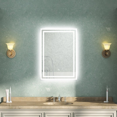 AVER-GROWTH Led Bathroom Mirror With 3 Colour Lights Demister Pad Anti-Fog Touch/wall Switch Dimmable Portrait/landscape 500X700mm from B&Q