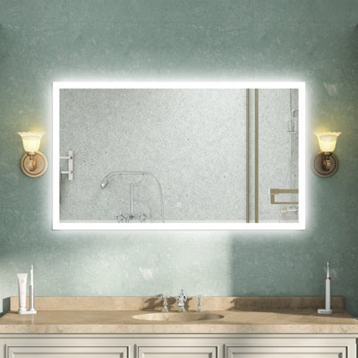 AVER-GROWTH Bathroom Mirror With Lights 3 Colour Led Demister Pad Anti-Fog Touch/wall Switch Dimmable Portrait/landscape 1000X600mm from B&Q