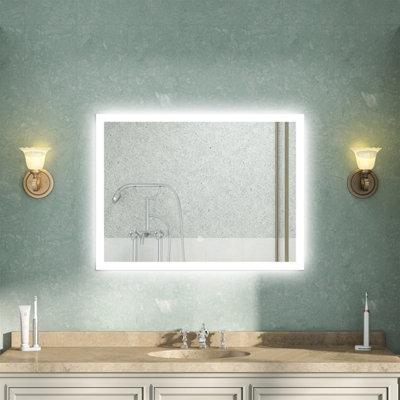 AVER-GROWTH Bathroom Led Mirror With Shaver Socket 3 Colour Lightsanti-Fog Dimmable Touch/wall Switch Vertical/horizontal Wall Mount700X500mm from B&Q