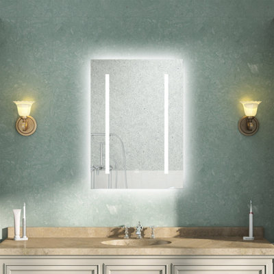 AVER-GROWTH Illuminated Bathroom Led Mirror With Lights Dimmable Demister Pad Touch/wall Switch Vertical/horizontal Wall Mounted 600X800mm from B&Q