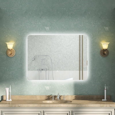 AVER-GROWTH Led Bathroom Mirror With Light 3 Colour Backlit Demister Anti-Fog Touch/wall Switch Vertical/horizontal Illuminated Mirror 80X60Cm from B&Q