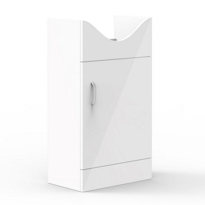 AVER-GROWTH Freestanding Bathroom Vanity Unit Gloss White Flat Pack Bathroom Cabinets Only 435(W)X260X(D)X781(H)mm With Door from B&Q