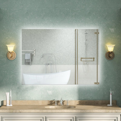 AVER-GROWTH 70X50Cm Led Bathroom Mirror With Touch Switch Memory Function Wall Mounted Illuminated Mirror Vertical Horizontal from B&Q