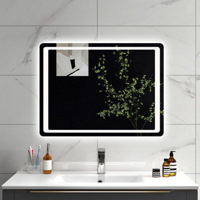 Sline 800X600mm Led Mirror With Cold White Light Memory Function Demister Pad from B&Q