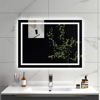 Sline 800X600mm Bluetooth Led Mirror With 3-Colour Modes Memory Function Demister Pad Shaver Socket from B&Q