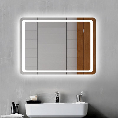 Sline 800X600mm Led Mirror With Cold White Light Memory Function Demister Pad from B&Q