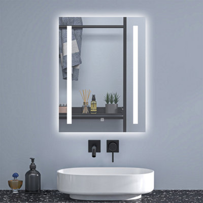 Sline 600X800mm Led Mirror With 3-Colour Light Modes Memory Function Demister Pad Shaver Socket from B&Q