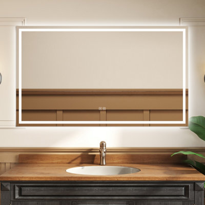 Sline 1500X800mm Bathroom Led Mirror With Shaver Socket,bluetooth,anti-Fog,dimmable 3 Colour,memory Function,touch Switch from B&Q