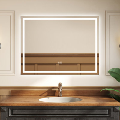 Sline 1000X600mm Bathroom Led Mirror With Shaver Socket,bluetooth,anti-Fog,dimmable 3 Colour,memory Function,touch Switch from B&Q