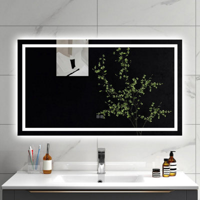 Sline 1200X700mm Rectangular Bathroom Led Mirror With Dimmable 3 Color Anti-Fog Touch Control And Memory Functions from B&Q