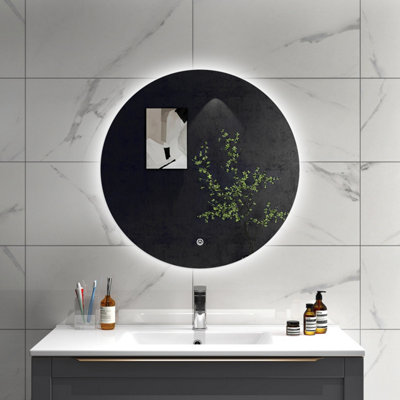 Sline 700mm Round Backlit Bathroom Led MirrorDimmable 6500K White Lights,memory Function Without Demister Pad from B&Q