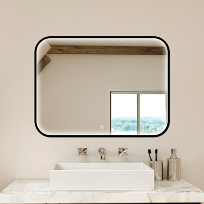 Sline 800X600mm Rectangular Led Bathroom Mirror 3 Color Temperatures With Touch Control BrightnessAnti-Fog And Memory Function from B&Q