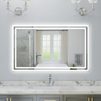 Probaty Bathrooms 1000X600mm Bathroom Illuminated Led Mirror With Demister Pad Rectangular Backlit Wall Mounted,touch Sensor Switch from B&Q
