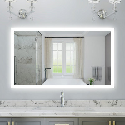 Probaty Bathrooms Bathroom Mirror With Illuminated Led Demister Pad,1000X600mm Rectangular Backlit Wall Mounted,touch Sensor Switch Ip44 Rated from B&Q