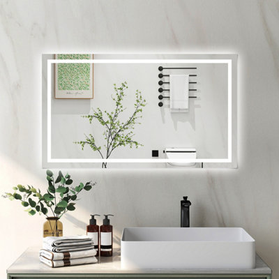 Probaty Bathrooms Bathroom Mirror 1600X800mm Dimmable Led With Anti-Fog Ip44 Rated Illuminated Backlit Wall Mounted Touch Switch Vanity Mirror from B&Q