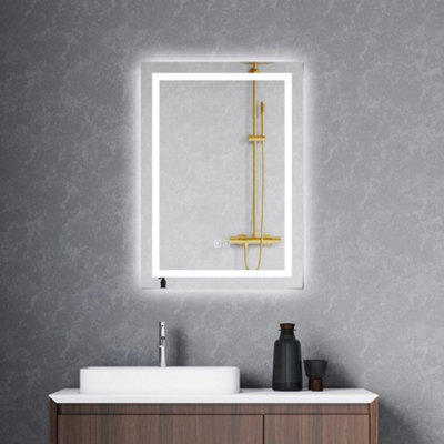 Probaty Bathrooms Mirror Backlit Led 3 Colors 80X60Cm With Bluetooth,memory Function,anti-Fog Wall Touch Sensor Vanity Mirror from B&Q