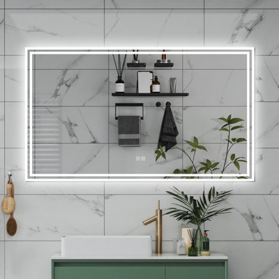 Probaty Bathrooms 1000X600mm Bathroom Led Mirror 3 Colors Dimmable With Bluetooth Memory Function,anti-Fog Wall Mounted Vanity Backlit Mirror from B&Q