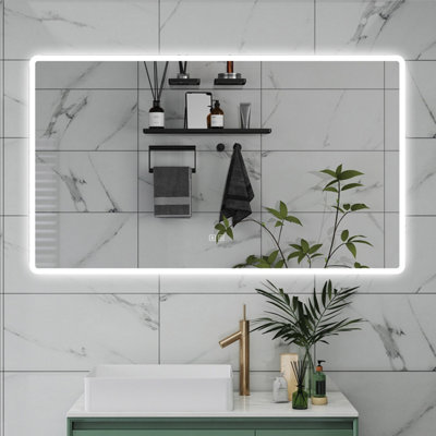 Probaty Bathrooms 1600X800mm Bathroom 3 Colors Dimmable Led Mirror With Bluetooth And Memory Function,anti-Fog Wall Mounted Vanity Backlit Mirror from B&Q