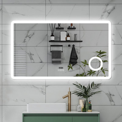 Probaty Bathrooms Led Mirror 3-Color Backlit With Bluetooth,clock And Magnifier,memory Function,anti-Fog Wall Mounted,100X60Cm from B&Q