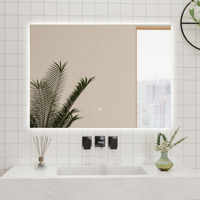 Probaty Bathrooms 700X500mm Bathroom Rectangle Mirror With Dimmable Illuminated Led,touch Sensor Ip44,wall Mounted Backlit Vanity Mirror from B&Q