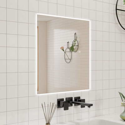 Probaty Bathrooms 800X600mm Bathroom Rectangle Mirror With Dimmable Illuminated Led,touch Sensor Ip44,wall Mounted Backlit Vanity Mirror from B&Q
