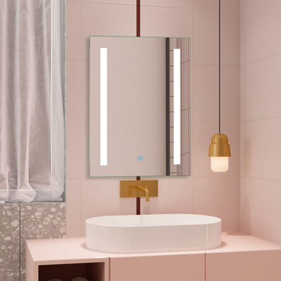 Probaty Bathrooms Led Illuminated Mirror Dimmable 450X600mm With Anti-Fog,touch Switch Wall Mounted Backlit Vanity Mirror from B&Q