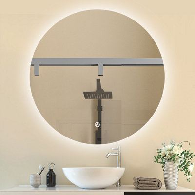 B&Q -  Led Mirror Round 900mm With Backlit Illuminated,anti-Fog Ip44,wall Mounted,touch Sensor Smart Vanity Mirror
