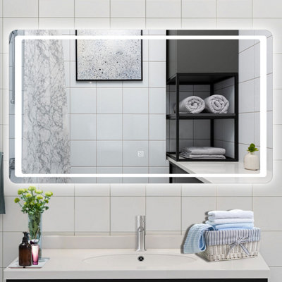 Probaty Bathrooms Probaty 80X60Cm Bathroom Mirror With Led IlluminatedAntifog Vanity Backlit,touch Switch Rectangle Smart Wall Mirror from B&Q