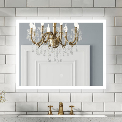 Probaty Bathrooms Led Mirror Backlit Illuminated With Anti-Fog,8X600Cm Rectangular,touch Switch,wall Frameless Vanity Mirror from B&Q