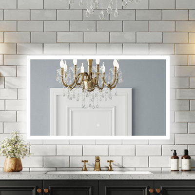 Probaty Bathrooms Led Mirror Backlit Illuminated With Anti-Fog,120X70Cm Rectangular,touch Switch,wall Frameless Vanity Mirror from B&Q