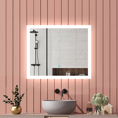 Probaty Bathrooms Bathroom Illuminated Led Mirror With Anti-Fog 600X500mm,touch Sensor Switch,memory Function,ip44,backlit Wall Vanity Mirror from B&Q