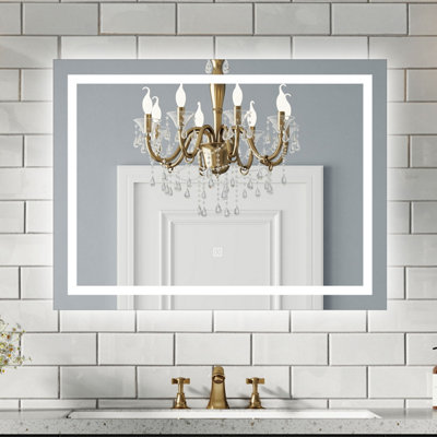 Probaty Bathrooms Bathroom Led Illuminated Mirror With Anti-Fog 800X600mm,touch Sensor Switch,memory Function,ip44,backlit Wall Vanity Mirror from B&Q