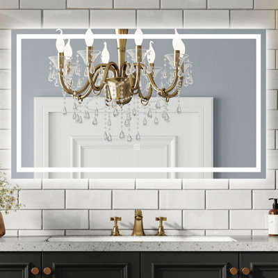 Probaty Bathrooms Bathroom Led Illuminated Mirror With Anti-Fog 1100X700mm,touch Sensor Switch,memory Function,ip44,backlit Wall Vanity Mirror from B&Q