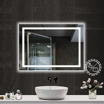 Probaty Bathrooms Bathroom Led Illuminated Mirror 80X60Cm With Anti-Fog And Memory Function,backlit Wall Vanity Mirror,touch Sensor Switch,ip44 from B&Q